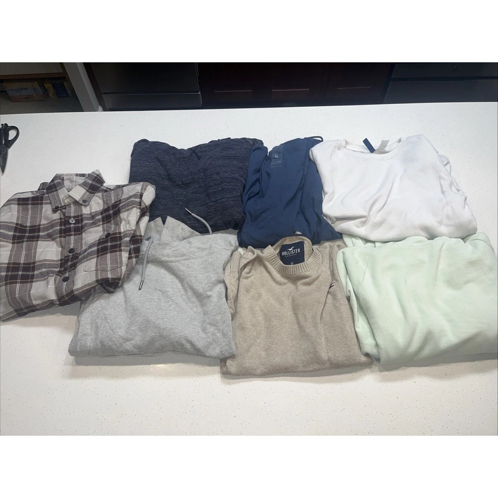 7 Mens Extra Small XS S Style Sweatshirt Hoodies Pullovers Hollister Express Lot